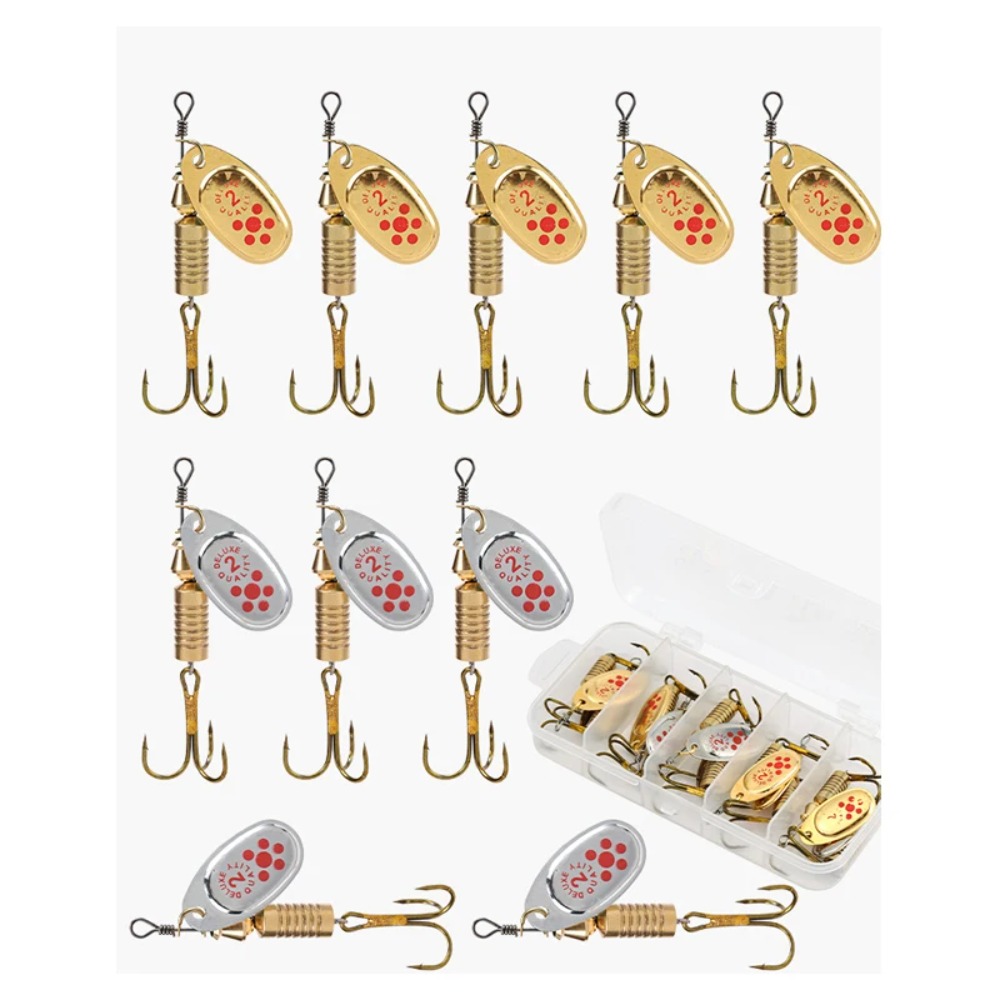 Fishing Lure Spoon - 10Pcs Umpan Pancing Logam Spinner Spoon