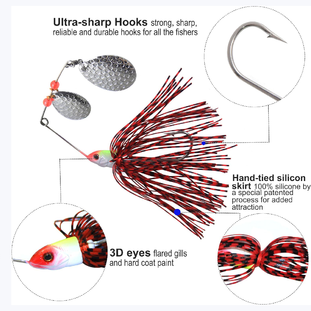 6pcs Spinnerbait Umpan Pancing - Fishing Lure Buzzbait ulasan dan harga