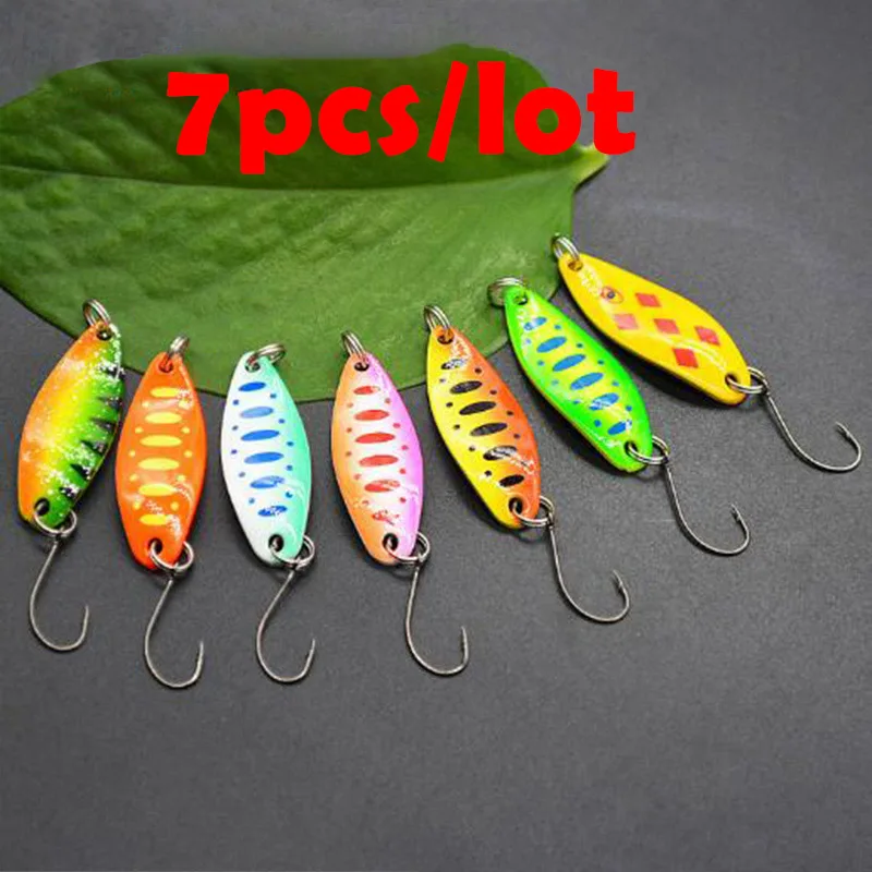 OUTKIT 7Pcs Campuran Warna 3.c - Fishing Lure Spoon ulasan dan harga